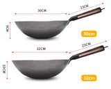 ForgePro – Handgesmede Pure IJzeren Wok met Houten Handvat