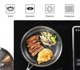 ChefMaster – RVS Non-Stick Honingraat Koekenpan met Glazen Deksel