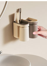 DuoClean 2-in-1 Wandhouder voor Tandenborstel en Beker – Slimme Opberger zonder Boren