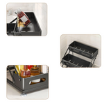 SpiceTower 3-laags Opvouwbaar Keukenrek – Metalen Kruidenrek & Hoek Organizer – Vrijstaand, Stevig & Stijlvol Zwart