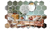 HexaShine – 45-delige Zeshoekige Spiegelmuursticker Set