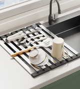 FlexiRack – Uitschuifbaar & Opvouwbaar 304 RVS Afdruiprek voor Spoelbak