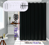 AquaShield Zwarte Douchegordijn – Waterdicht, Stijlvol & Milieuvriendelijk – Pure Black Design