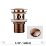 LuxDrain Pop-Up Afvoerplug – Stijlvolle Wastafel Stopper in Zwart, Goud en Rosé