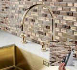 Golden Mosaic Luxe – Zelfklevende Wandtegels