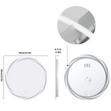 GlowRound Anti-condens LED Badkamerspiegel – Ronde HD Wandspiegel met Verlichting (3 Lichtkleuren)