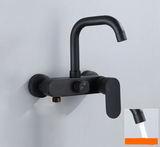 AquaJet Zwart Messing Wandkraan met Zijspuit