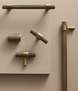 Nurlin Massief Messing Geribbelde T-Bar Handgreep