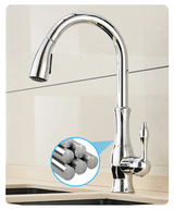AquaFlex – Zilveren Uitschuifbare Keukenkraan met 360° Draaibare Uitloop