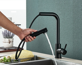 FlexiJet Zwarte Uittrekbare Keukenkraan
