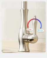 AquaFlex – Zilveren Uitschuifbare Keukenkraan met 360° Draaibare Uitloop