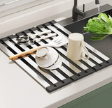 FlexiRack – Uitschuifbaar & Opvouwbaar 304 RVS Afdruiprek voor Spoelbak