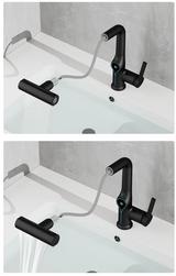 AquaGlow Waterval Wastafelkraan met Digitale Temperatuurweergave