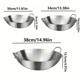 ChefMaster – Grote RVS Wokpan met Dubbele Handgrepen