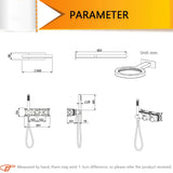 Luxe Douchekraan Set – Rond Design | 5 Kleuren | Messing | Regenval