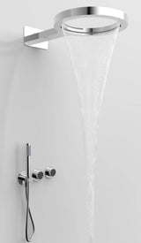 Luxe Douchekraan Set – Rond Design | 5 Kleuren | Messing | Regenval