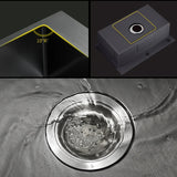 Roestvrijstalen Keukensink Enkelbak Donkergrijs Wastafel met Keukenkraan en Afvoeraccessoires