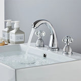 Gouden Wastafelkraan – 8 Inch Spreiding | Dubbele Handgreep | Klassiek Design | Deckmontage