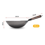 ForgePro – Handgesmede Pure IJzeren Wok met Houten Handvat