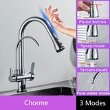 Touch Mengkraan | Chroom Gepolijst | Koud & Warm Water | Uittrekbare Sproeikop