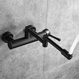 AquaTurn Zwarte Wandkraan – 360° Draaibare Keukenkraan