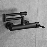 AquaTurn Zwarte Wandkraan – 360° Draaibare Keukenkraan