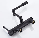 AquaTurn Zwarte Wandkraan – 360° Draaibare Keukenkraan