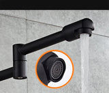 AquaTurn Zwarte Wandkraan – 360° Draaibare Keukenkraan