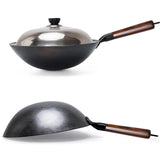 ForgePro – Handgesmede Pure IJzeren Wok met Houten Handvat