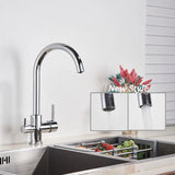 Keukenkraan met Filterfunctie – Enkel Handvat | Chroom/Zwart | Warm & Koud Water | Dekgemonteerd