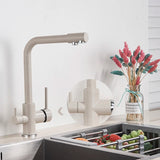 Keukenkraan met Filterfunctie – Enkel Handvat | Chroom/Zwart | Warm & Koud Water | Dekgemonteerd