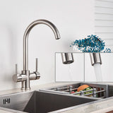 Keukenkraan met Filterfunctie – Enkel Handvat | Chroom/Zwart | Warm & Koud Water | Dekgemonteerd