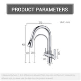 Touch Sensor Wastafelkraan – Uittrekbaar | Chroom | Dubbele Handgreep | Koud & Warm Water