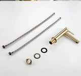 GoldKnurl One – Luxe Geborsteld Gouden Wastafelkraan met 360° Rotatie