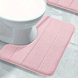 SoftStripe Badkamer Toilet U-mat – Absorberend & Antislip Microvezel Tapijt