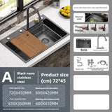 Keukenaccessoires Wastafel Grote Versterkte Roestvrijstalen Wastafel Enkele Groente Wastafel