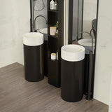 Vrijstaande Wastafel van Solid Surface – Modern Design | Matzwart of Glans | 495x300x850mm