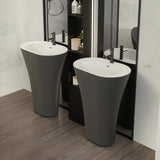 Vrijstaande Wastafel van Solid Surface – Modern Design | Matzwart of Glans | 495x300x850mm