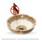 Handgeschilderde Keramische Waskom | Rond | 9L