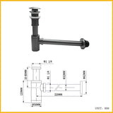 AquaStop Luxe Koperkleurige Geurvrije Sifon & Pop-Up Afvoer