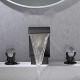 Wijdverspreide Wastafelkraan | Gepolijst Metaal | Dubbele Handgreep