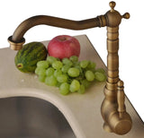 BronzoClassica Antiek Messing Keukenkraan