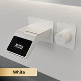 Wastafelkraan met LED Licht – Wandmontage | 2 Gaten | Warm & Koud Water | Messing