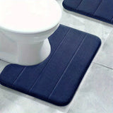 SoftStripe Badkamer Toilet U-mat – Absorberend & Antislip Microvezel Tapijt
