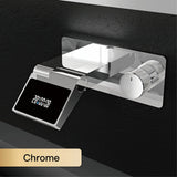 Wastafelkraan met LED Licht – Wandmontage | 2 Gaten | Warm & Koud Water | Messing