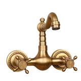 Wandgemonteerde Keuken- en Badkamerkraan – Antiek Messing | Warm & Koud Water