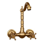 Wandgemonteerde Keuken- en Badkamerkraan – Antiek Messing | Warm & Koud Water