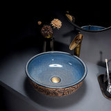 Ronde Wastafel met Kraan Keramisch Ovaal