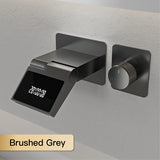 Wastafelkraan met LED Licht – Wandmontage | 2 Gaten | Warm & Koud Water | Messing