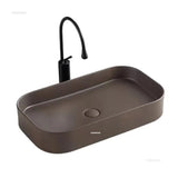 Rechthoekige Keramische Wastafel – Mat Afgewerkt | 9L Capaciteit | Bovenop het Aanrecht | Nordic Stijl